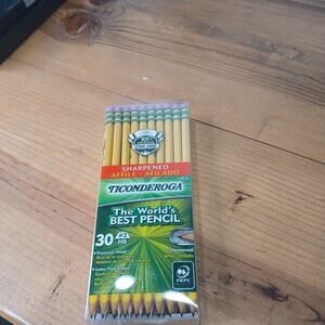 Dixon Ticonderoga Wood-Cased 2HB Pencils, Pre-Sharpened, Box of 30 YELLOW